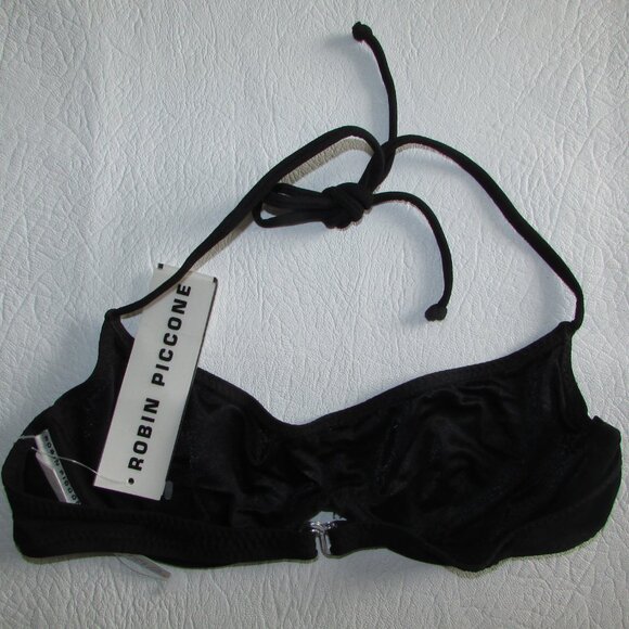Robin Piccone Black High Cut Leg Bikini - Sz S - NEW - Picture 7 of 9